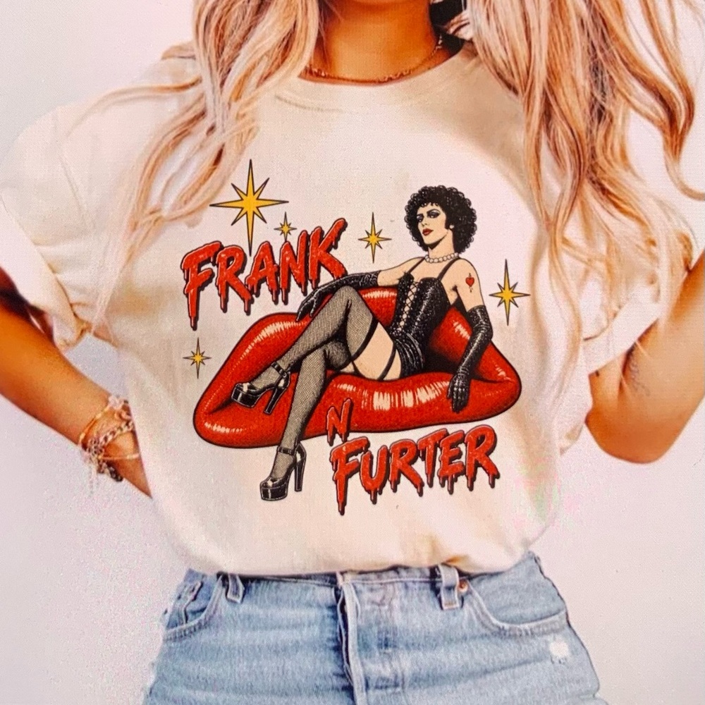 Frank Furter Graphic Tshirt Comfort Colors Women’s Ivory Tshirt Small-XL